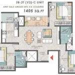 3BHK2T-1405-Prestige-Park-Grove